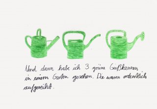 Friedrich Fröhlich: Drei grüne Gießkannen