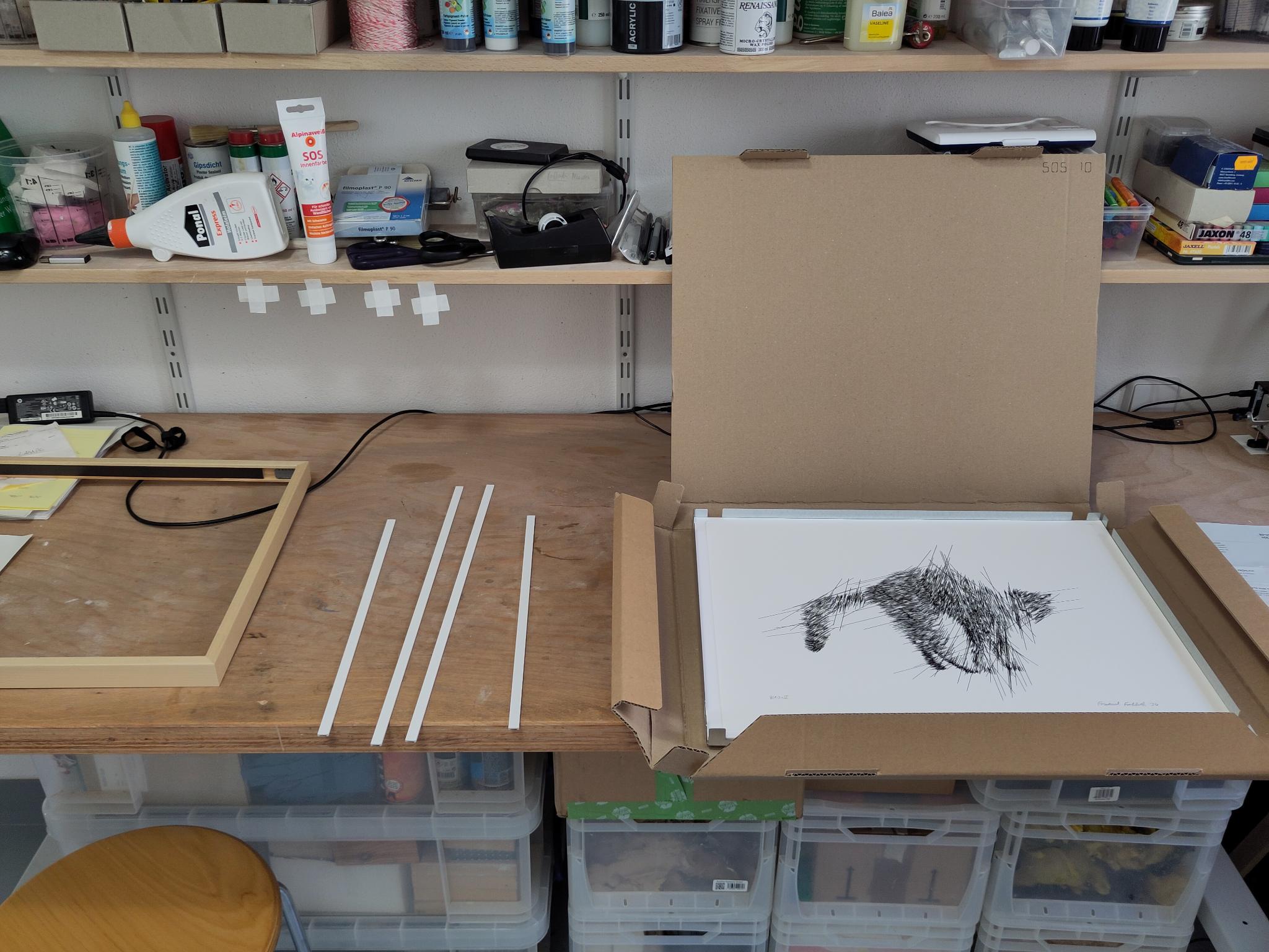 Rahmung einer Plotterzeichnung