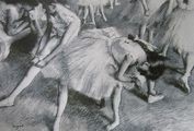 Vor dem Auftreten, 1879, Pastell auf Papier, Edgar Degas, aus Die Geschichte der Kunst von E.H. Gombrich, Notiz vom 15.4.2016