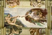 Die Erschaffung Adams, um 1511, Fresko, Michelangelo 