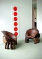 Furniture Sculpture/Untitled painting, 1988 - 2000, 231 x 231 x 125 cm, Stühle aus Bali  