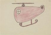 Hubschrauber, 1967, Bleistift und Farbstift auf Papier, Johann Hauser 