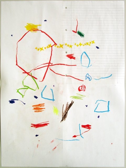 Kindliche Zeichnung (frei nach Emma), 42 x 59,4 cm, 31