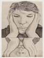 Narziss (Selbstporträt), Zeichnung 1947/48, Lucian Freud 