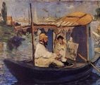 Monet bei der Arbeit in seinem Boot, 1874, Édouard Manet 