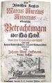 Selbstbetrachtungen, Marc Aurel, deutsche Übersetzung, Archiv Gymnasium Langenberg, 1727